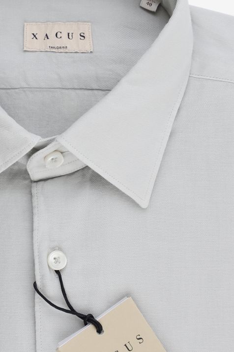 Camicia Uomo Xacus Regular Tinta unita 100% cotone collo Italiano Manica lunga