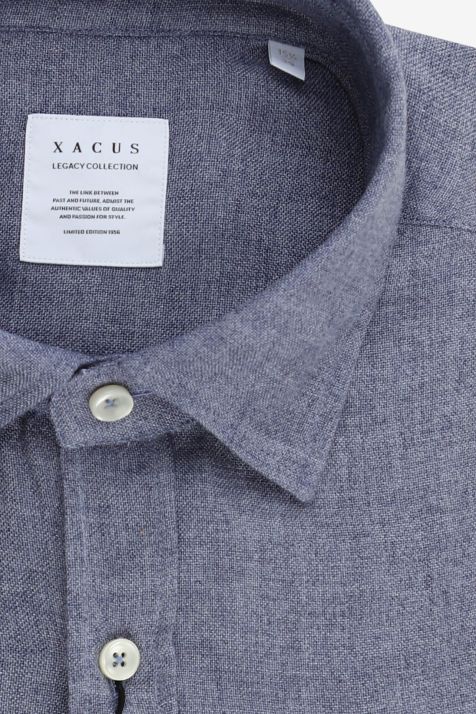 Camicia Uomo Xacus Regular Tinta unita  70% modal 30% lana collo Italiano Manica lunga