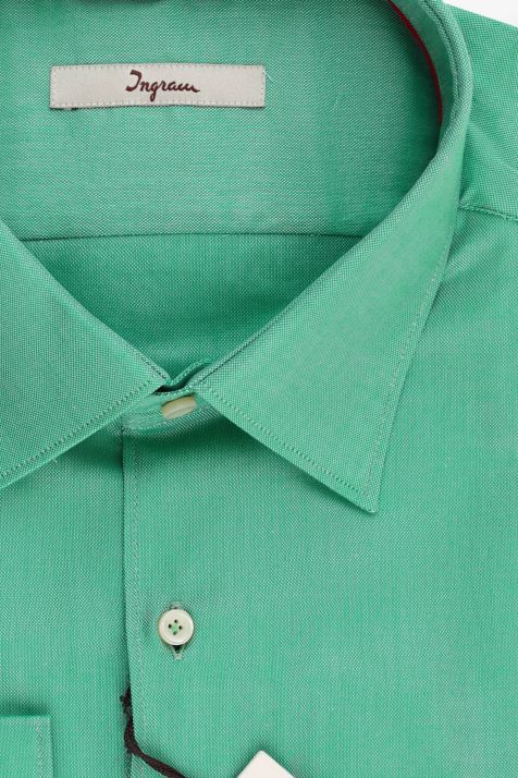 Camicia Uomo Ingram Regular Tinta unita 100% cotone collo Italiano Manica lunga