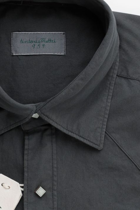Camicia Uomo Tintoria Mattei Regular Tinta unita 100% cotone collo Italiano Manica lunga