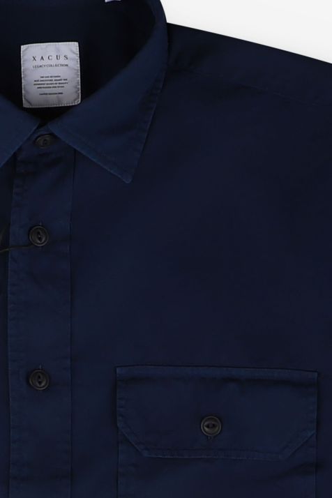 Camicia Uomo Xacus Regular Tinta unita 100% cotone collo Italiano Manica lunga