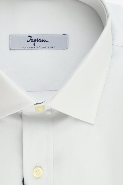 Camicia Uomo Ingram Classic Tinta unita 100% cotone collo Francese Manica lunga