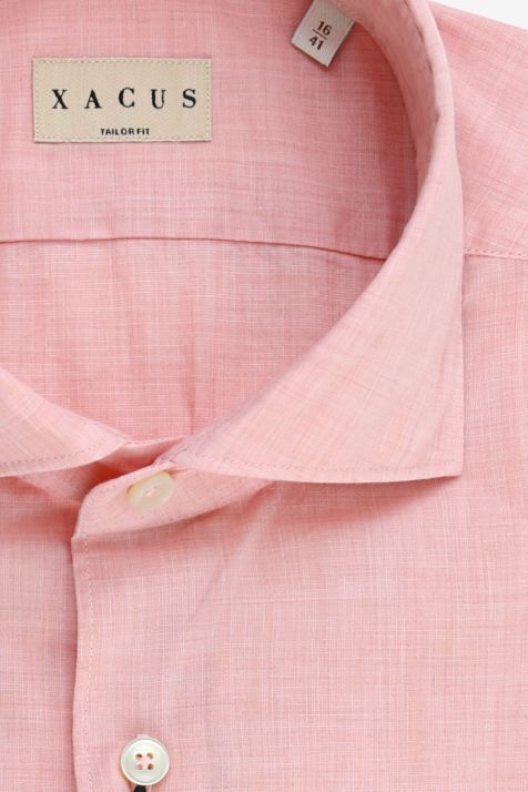 Camicia Uomo Xacus Regular Tinta unita 100% Cotone lavato collo Francese Manica lunga