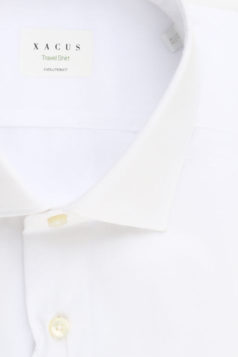 Camicia Uomo Xacus Classic No Stiro Tinta unita 100% cotone collo Francese Manica lunga