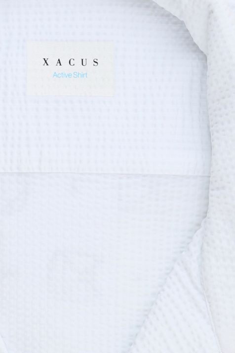 Camicia Uomo Xacus Regular Micro disegno 86% poliammide 14% elastan  collo Hawaii Manica corta