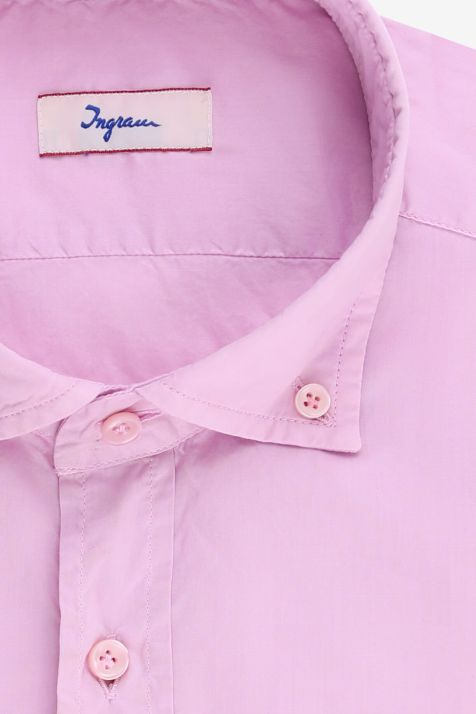 Camicia Uomo Ingram Slim Tinta unita 100% cotone collo Button down Manica lunga