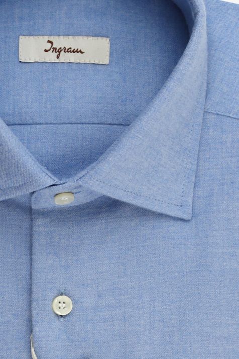 Camicia Uomo Ingram Regular Tinta unita 100% cotone collo Francese Manica lunga