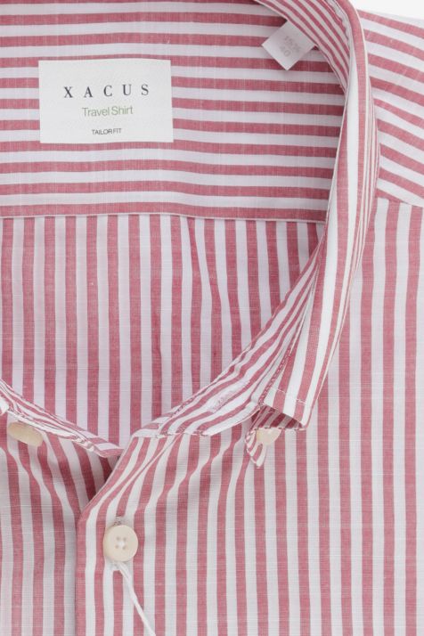 Camicia Uomo Xacus Regular No Stiro Righe 100% cotone collo Button down Manica lunga