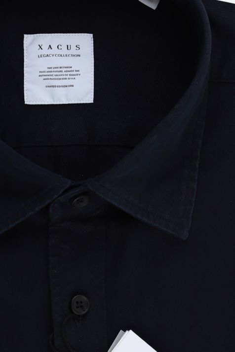 Camicia Uomo Xacus Regular Tinta unita 100% cotone collo Italiano Manica lunga