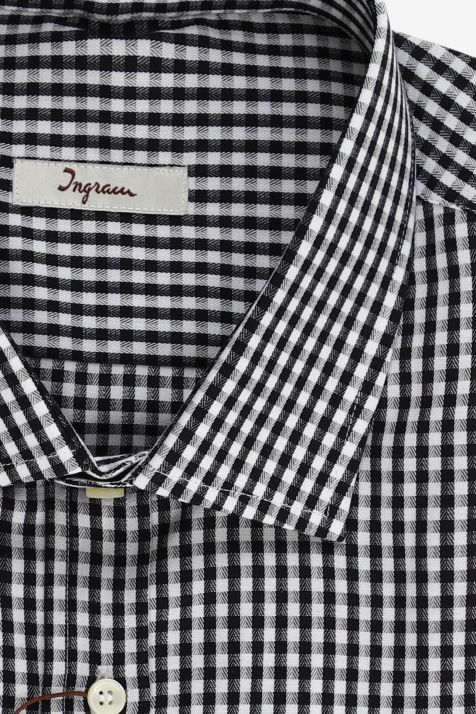 Camicia Uomo Ingram Classic Quadri 100% cotone collo Francese Manica lunga