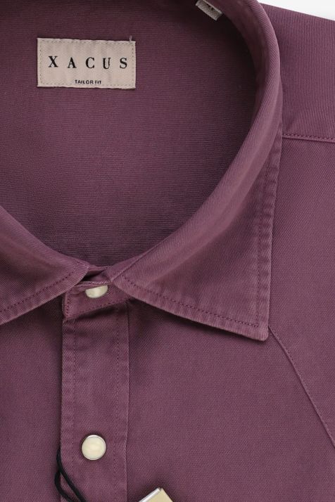 Camicia Uomo Xacus Regular Tinta unita 100% cotone collo Italiano Manica lunga