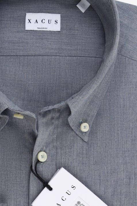 Camicia Uomo Xacus Regular Tinta unita 100% cotone collo Button down Manica lunga
