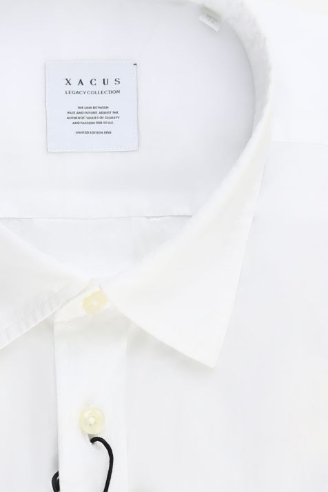 Camicia Uomo Xacus Regular Tinta unita 100% cotone collo Italiano Manica corta