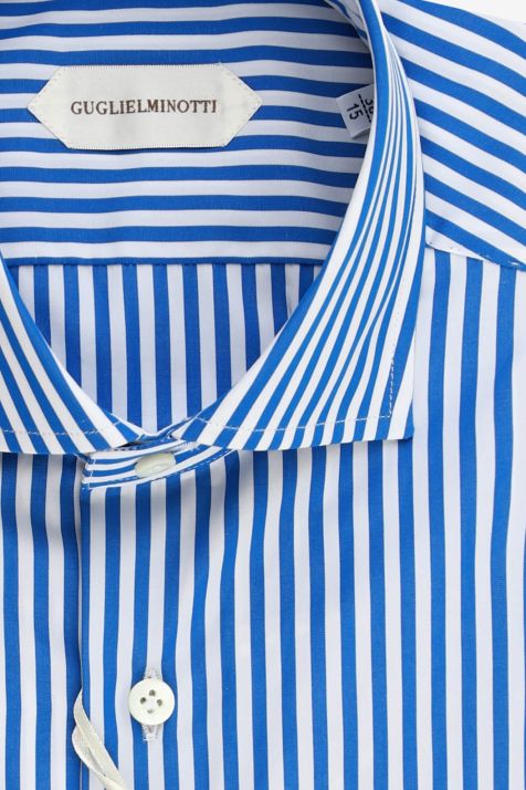 Camicia Uomo Guglielminotti Regular Righe 100% cotone collo Francese Manica lunga