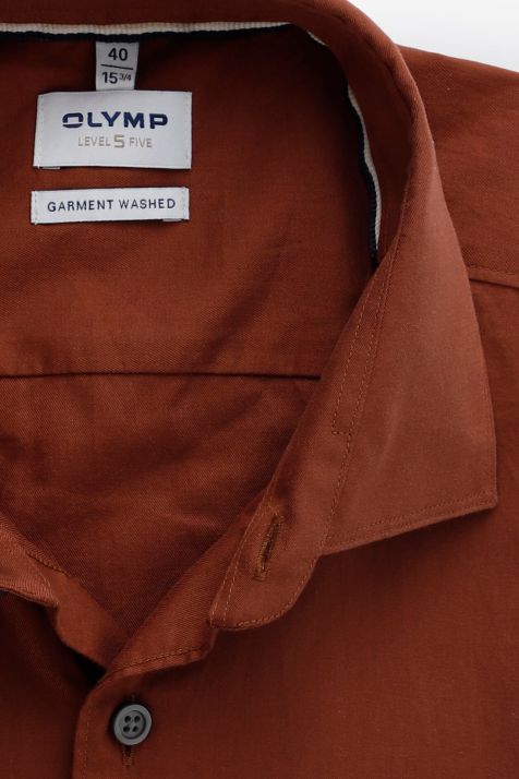 Camicia Uomo Olymp Regular Tinta unita 100% cotone collo Italiano Manica lunga