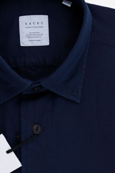 Camicia Uomo Xacus Regular Tinta unita 100% cotone collo Italiano Manica lunga