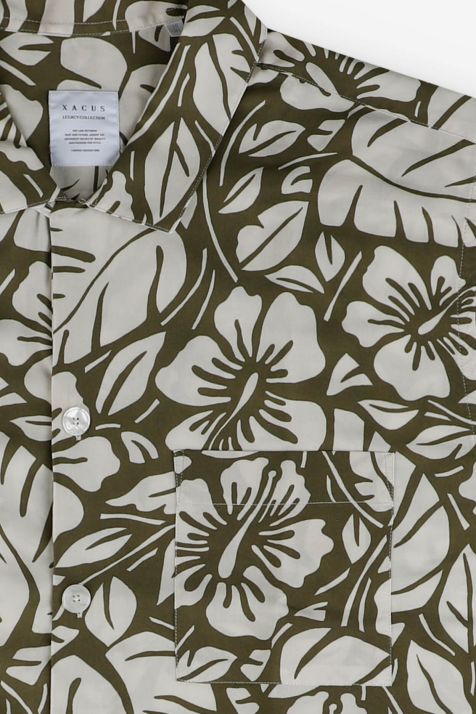 Camicia Uomo Xacus Regular Fantasia 100% Viscosa collo Hawaii Manica corta