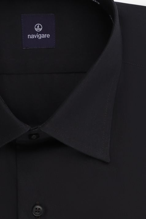 Camicia Uomo Navigare Slim Tinta unita 100% cotone collo Francese Manica lunga