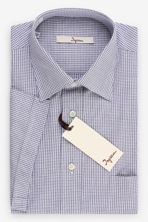 Camicia Uomo Ingram Classic Quadri 100% cotone collo Italiano Manica corta