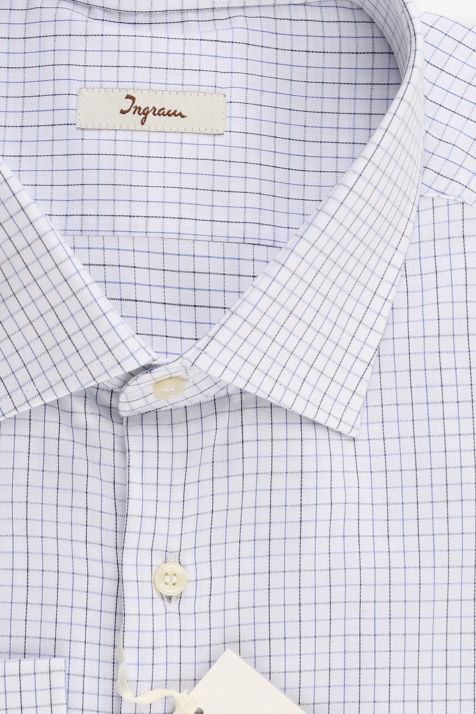 Camicia Uomo Ingram Regular Quadri 100% cotone collo Francese Manica lunga