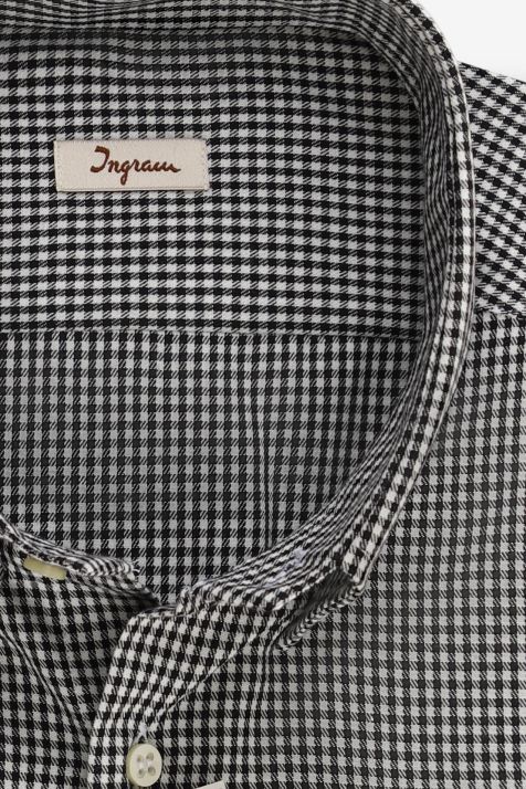 Camicia Uomo Ingram Regular Quadri 100% cotone collo Button down Manica lunga
