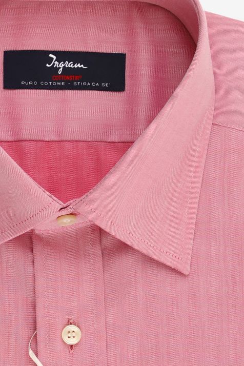 Camicia Uomo Ingram Regular No Stiro Tinta unita 100% cotone collo Italiano Manica lunga