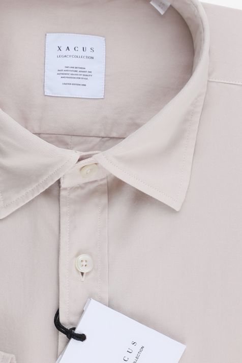 Camicia Uomo Xacus Regular Tinta unita 100% cotone collo Italiano Manica lunga