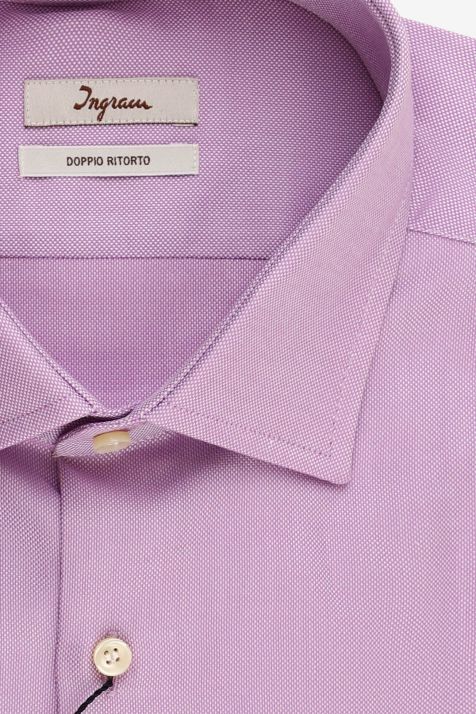 Camicia Uomo Ingram Regular Tinta unita 100% cotone collo Francese Manica lunga