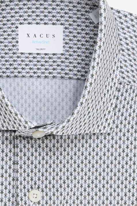 Camicia Uomo Xacus Regular Micro disegno 84% poliammide 16% elastan collo Francese Manica lunga