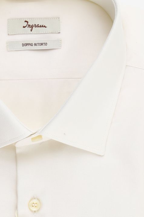 Camicia Uomo Ingram Slim Tinta unita 100% cotone collo Francese Manica lunga
