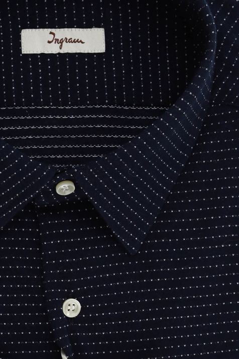 Camicia Uomo Ingram Regular Micro disegno 100% cotone collo Italiano Manica lunga
