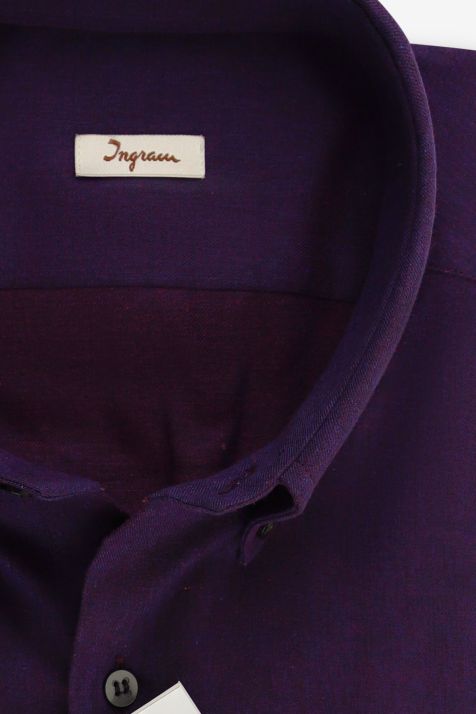 Camicia Uomo Ingram Regular Tinta unita 100% cotone collo Button down Manica lunga