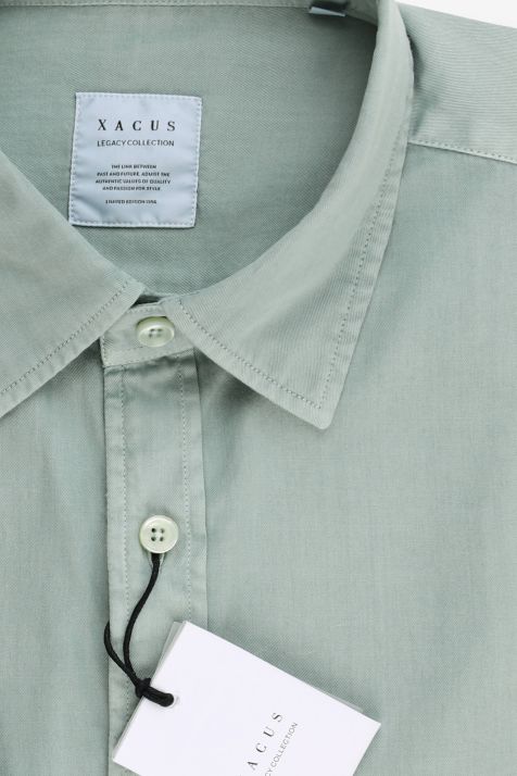 Camicia Uomo Xacus Regular Tinta unita 100% cotone collo Italiano Manica lunga