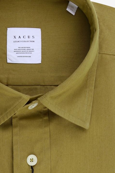 Camicia Uomo Xacus Regular Tinta unita 100% cotone collo Francese Manica lunga
