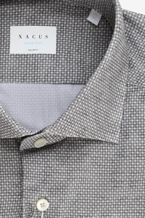 Camicia Uomo Xacus Regular Micro disegno 86% poliammide 14% elastan collo Francese Manica lunga