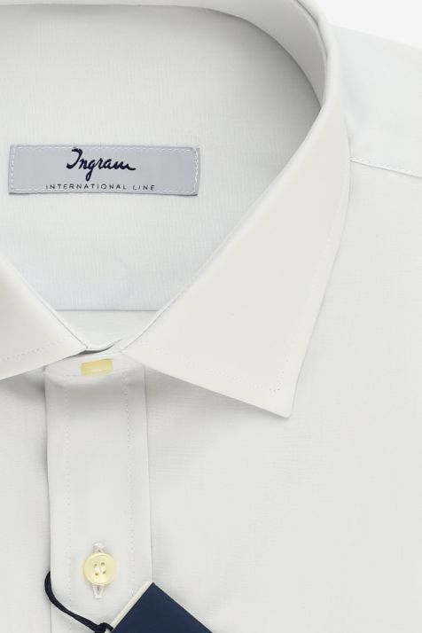 Camicia Uomo Ingram Classic Tinta unita 100% cotone collo Francese Manica lunga