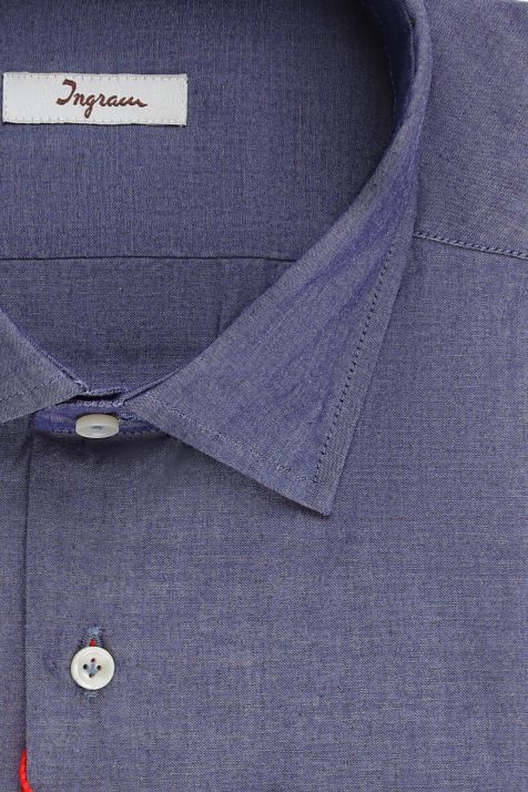 Camicia Uomo Ingram Regular Tinta unita 100% cotone collo Italiano Manica lunga