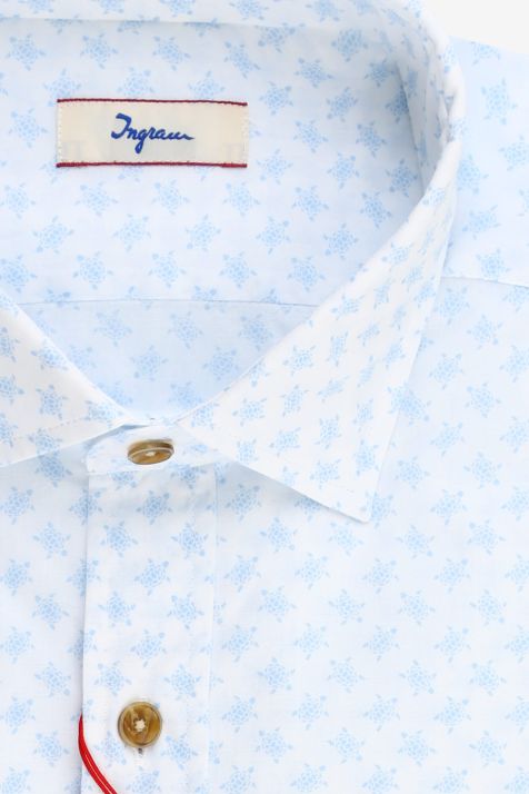 Camicia Uomo Ingram Regular Fantasia 100% cotone collo Francese Manica lunga