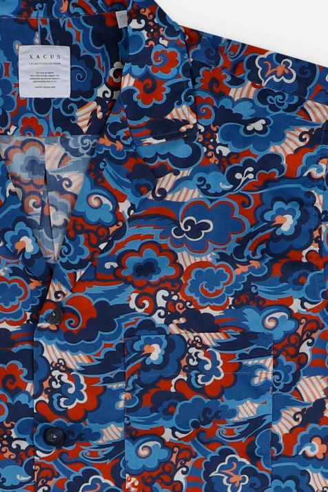 Camicia Uomo Xacus Regular Fantasia 100% cotone collo Hawaii Manica corta