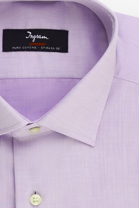 Camicia Uomo Ingram Regular No Stiro Tinta unita 100% cotone collo Francese Manica lunga