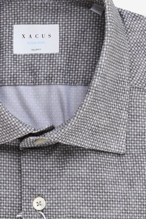 Camicia Uomo Xacus Regular Micro disegno 86% poliammide 14% elastan collo Francese Manica lunga