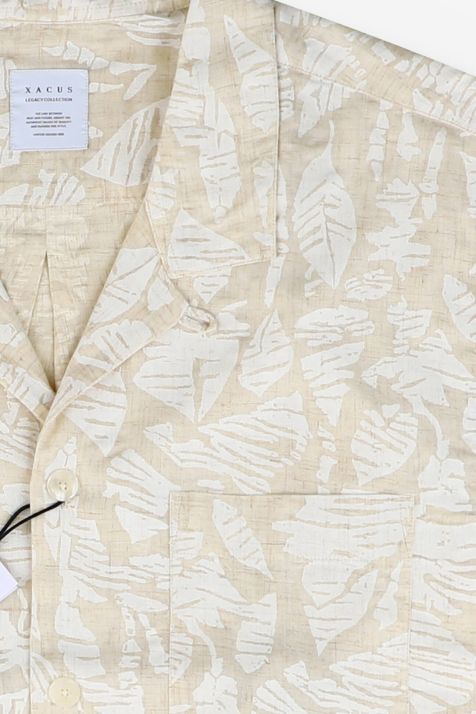 Camicia Uomo Xacus Regular Fantasia 100% cotone collo Hawaii Manica lunga