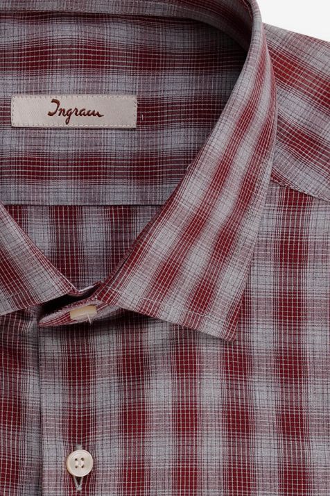 Camicia Uomo Ingram Regular Quadri 100% cotone collo Francese Manica lunga