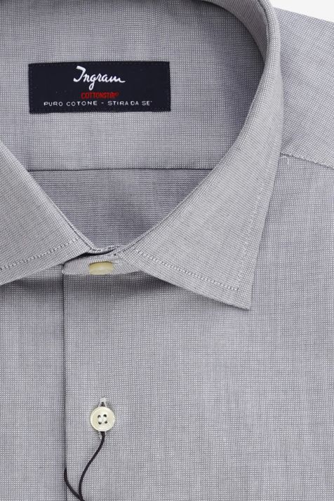 Camicia Uomo Ingram Regular No Stiro Tinta unita 100% cotone collo Francese Manica lunga