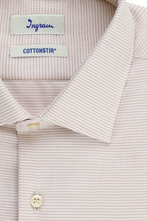 Camicia Uomo Ingram Slim No Stiro Micro disegno 100% cotone collo Francese Manica lunga
