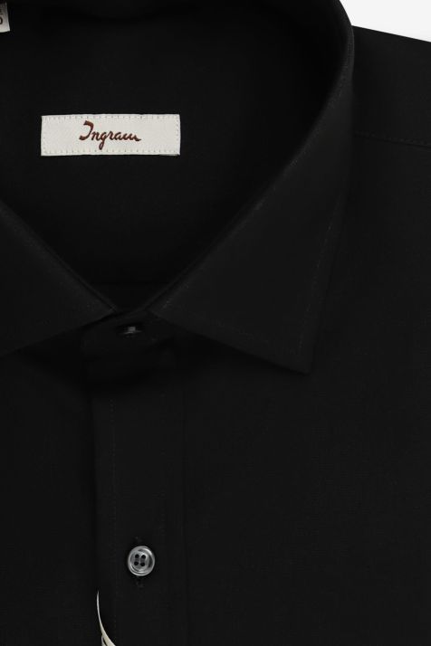 Camicia Uomo Ingram Classic Tinta unita 100% cotone collo Francese Manica lunga