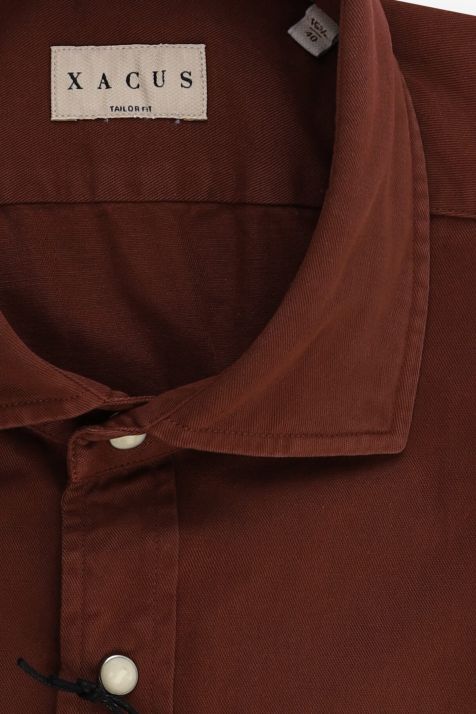 Camicia Uomo Xacus Regular Tinta unita 100% cotone collo Francese Manica lunga