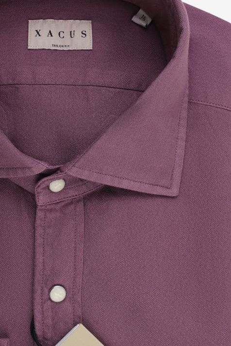 Camicia Uomo Xacus Regular Tinta unita 100% cotone collo Francese Manica lunga