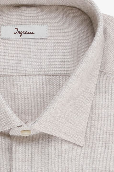Camicia Uomo Ingram Regular Tinta unita 80% Co 20% Wo collo Italiano Manica lunga
