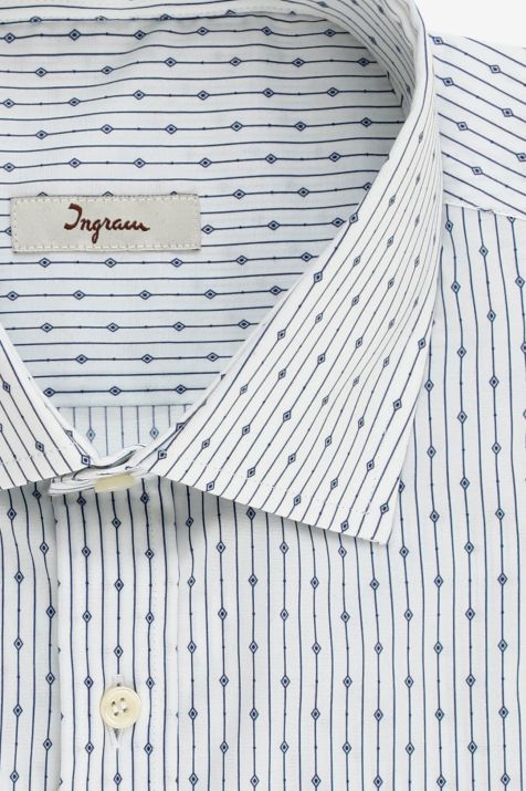 Camicia Uomo Ingram Classic Micro disegno 97% cotone 3% elastan collo Francese Manica lunga